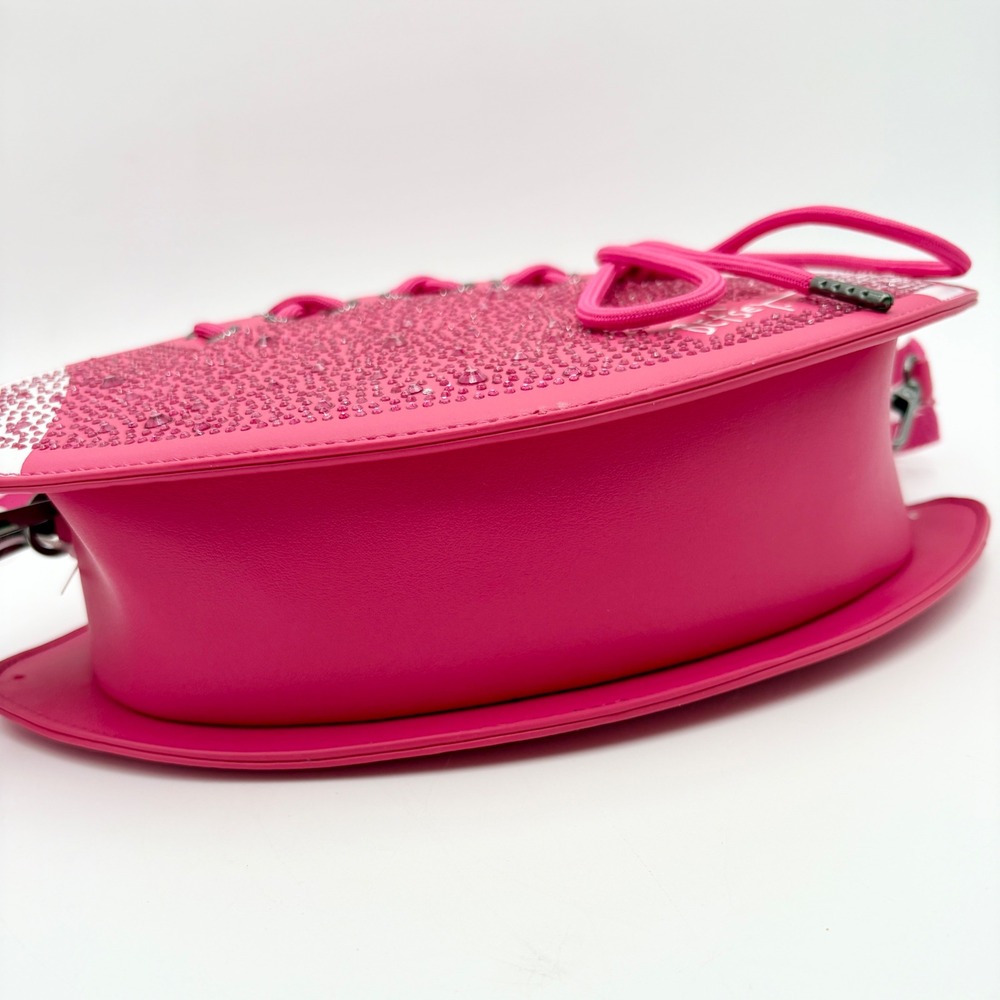 Betsey Johnson Pink Rhinestone Football Crossbody Bag Purse with Coin‎ Pouch - Picture 8 of 9